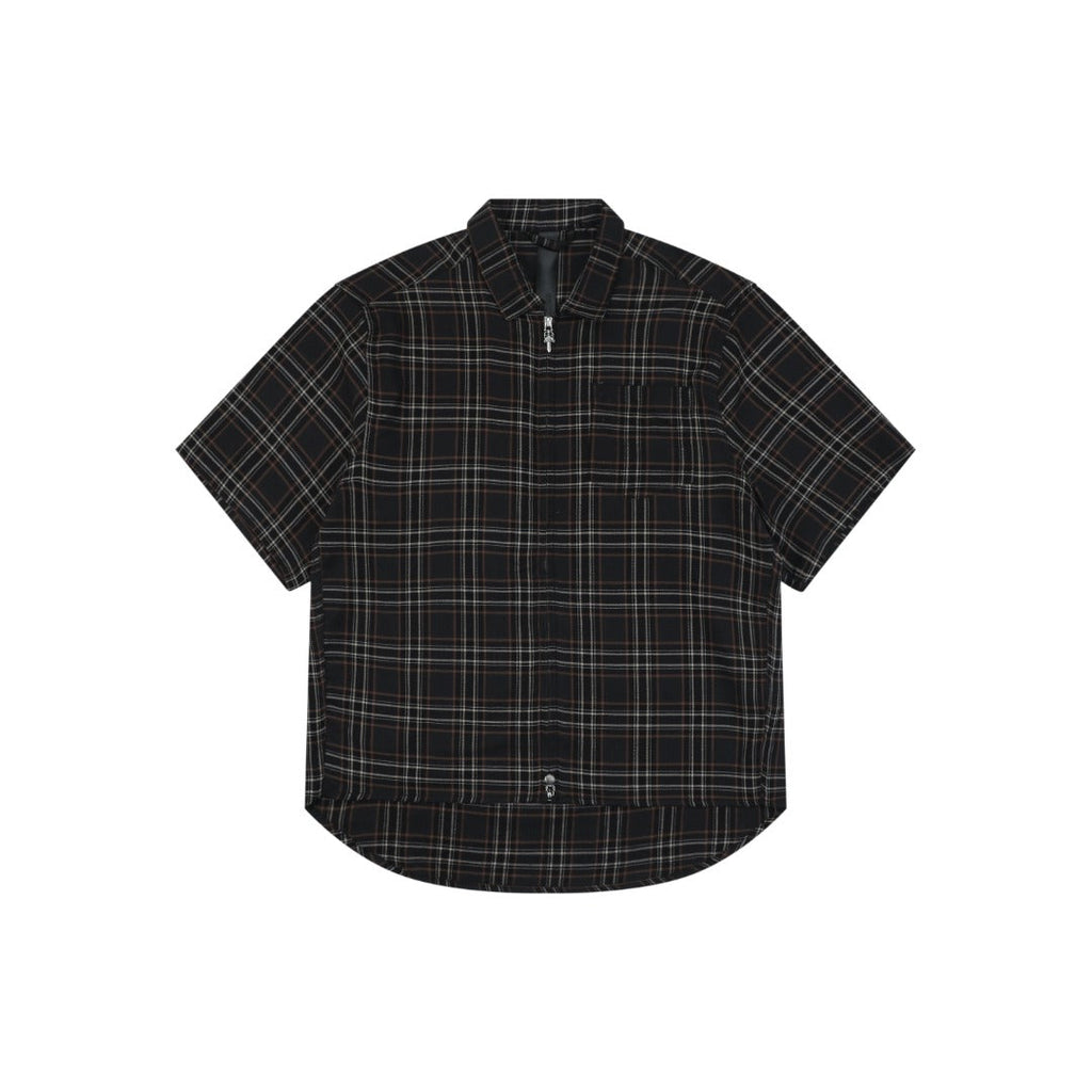 Chrome Hearts Plaid Short Sleeve Shirt — Black / Red / White