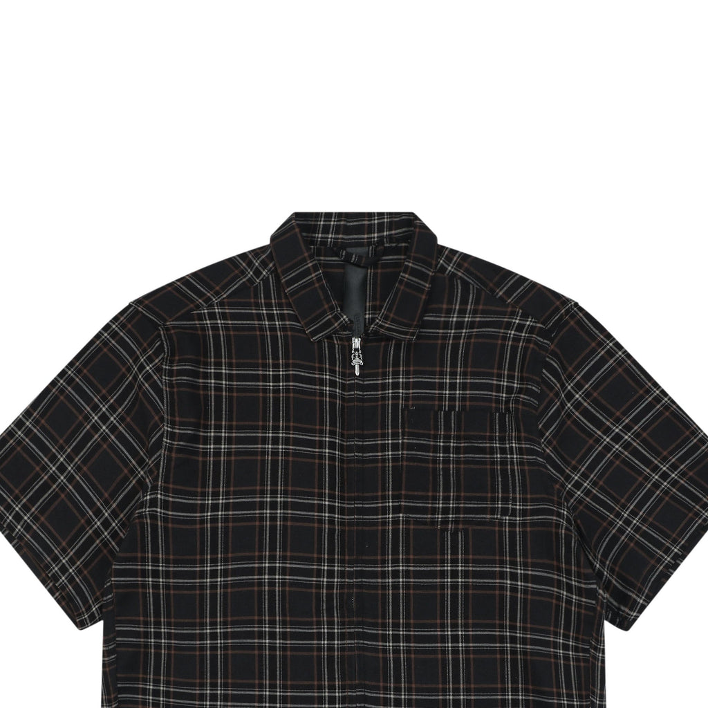 Chrome Hearts Plaid Short Sleeve Shirt — Black / Red / White