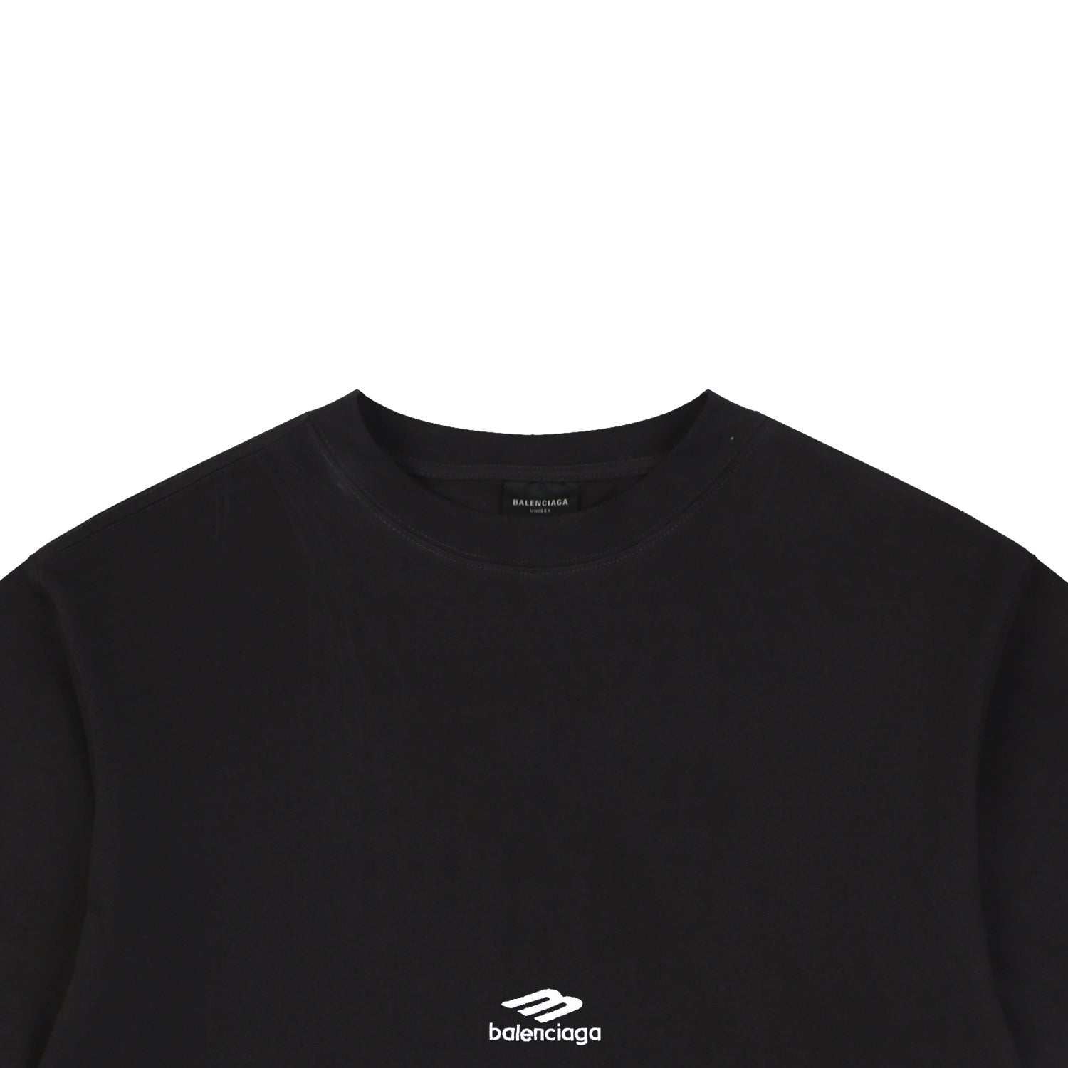 Balenciaga Back Large 3B Letter Embroidered Short Sleeve Tee — Black