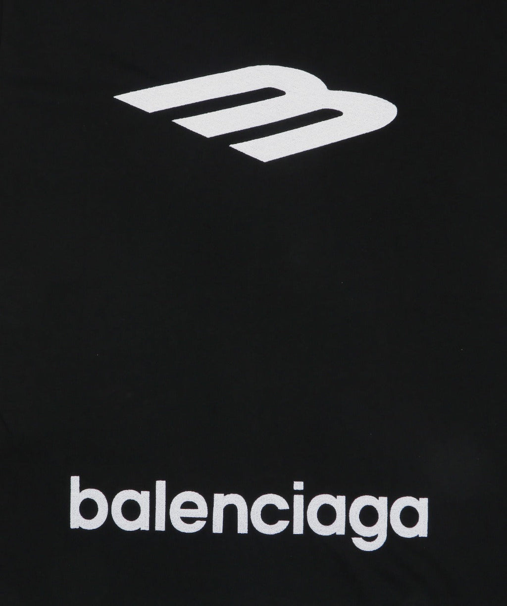 Balenciaga Back Large 3B Letter Embroidered Short Sleeve Tee — Black