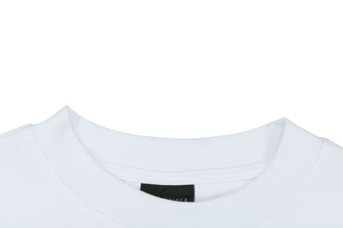 Balenciaga Back Large 3B Letter Embroidered Short Sleeve Tee — White