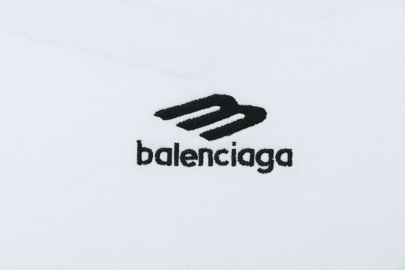 Balenciaga Back Large 3B Letter Embroidered Short Sleeve Tee — White