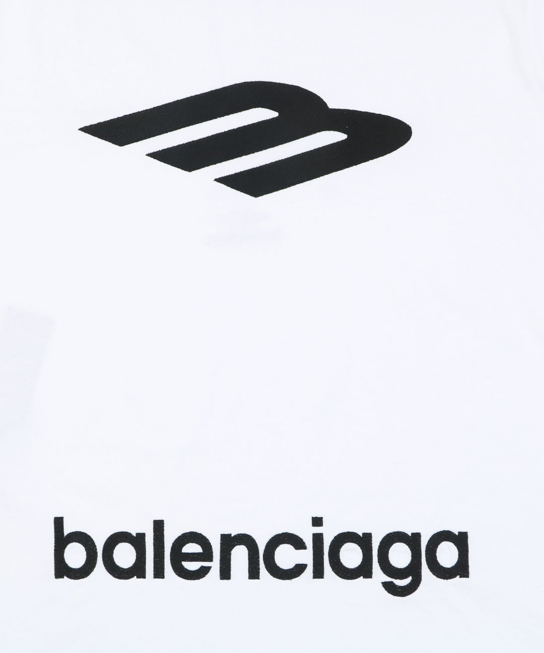 Balenciaga Back Large 3B Letter Embroidered Short Sleeve Tee — White