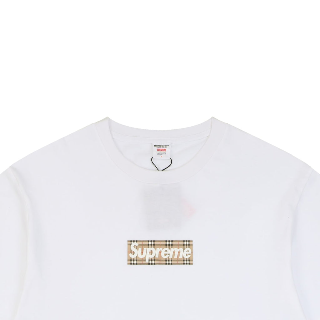 Supreme Plaid Box Logo Short Sleeve Tee — White