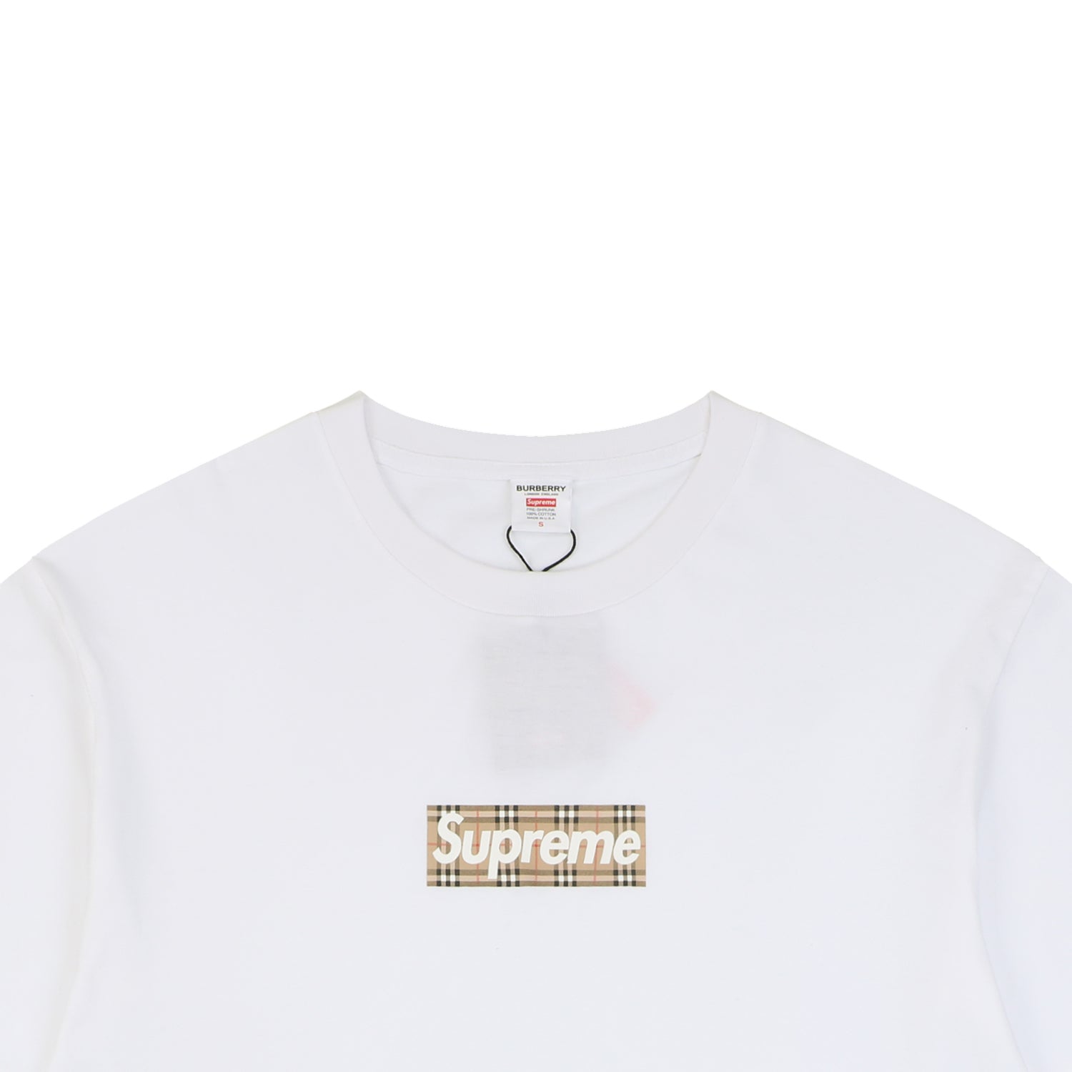 Supreme Plaid Box Logo Short Sleeve Tee — White