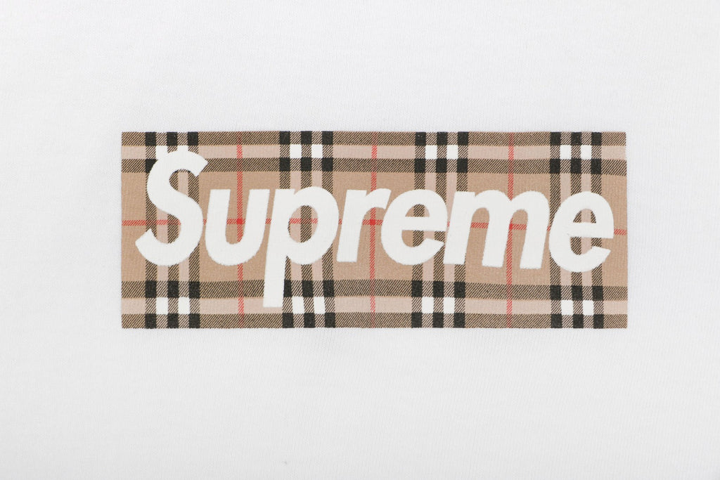 Supreme Plaid Box Logo Short Sleeve Tee — White