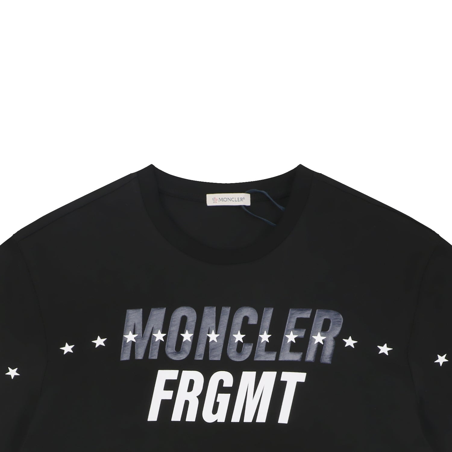 Moncler × Fragment Orbit Star Letter Print Short Sleeve Tee — Black