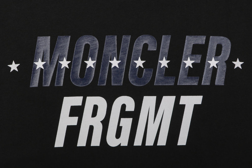 Moncler × Fragment Orbit Star Letter Print Short Sleeve Tee — Black