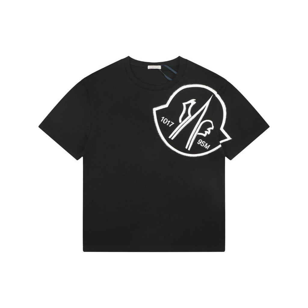 Moncler × 1017 ALYX 9SM Shield Trident Logo Print Short Sleeve Tee — Black