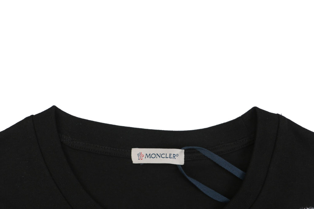 Moncler × 1017 ALYX 9SM Shield Trident Logo Print Short Sleeve Tee — Black