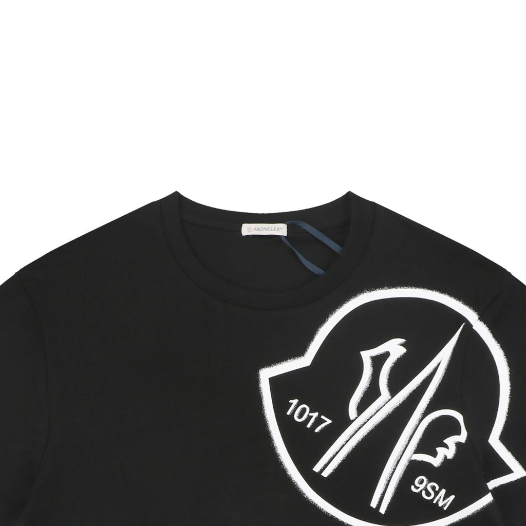 Moncler × 1017 ALYX 9SM Shield Trident Logo Print Short Sleeve Tee — Black