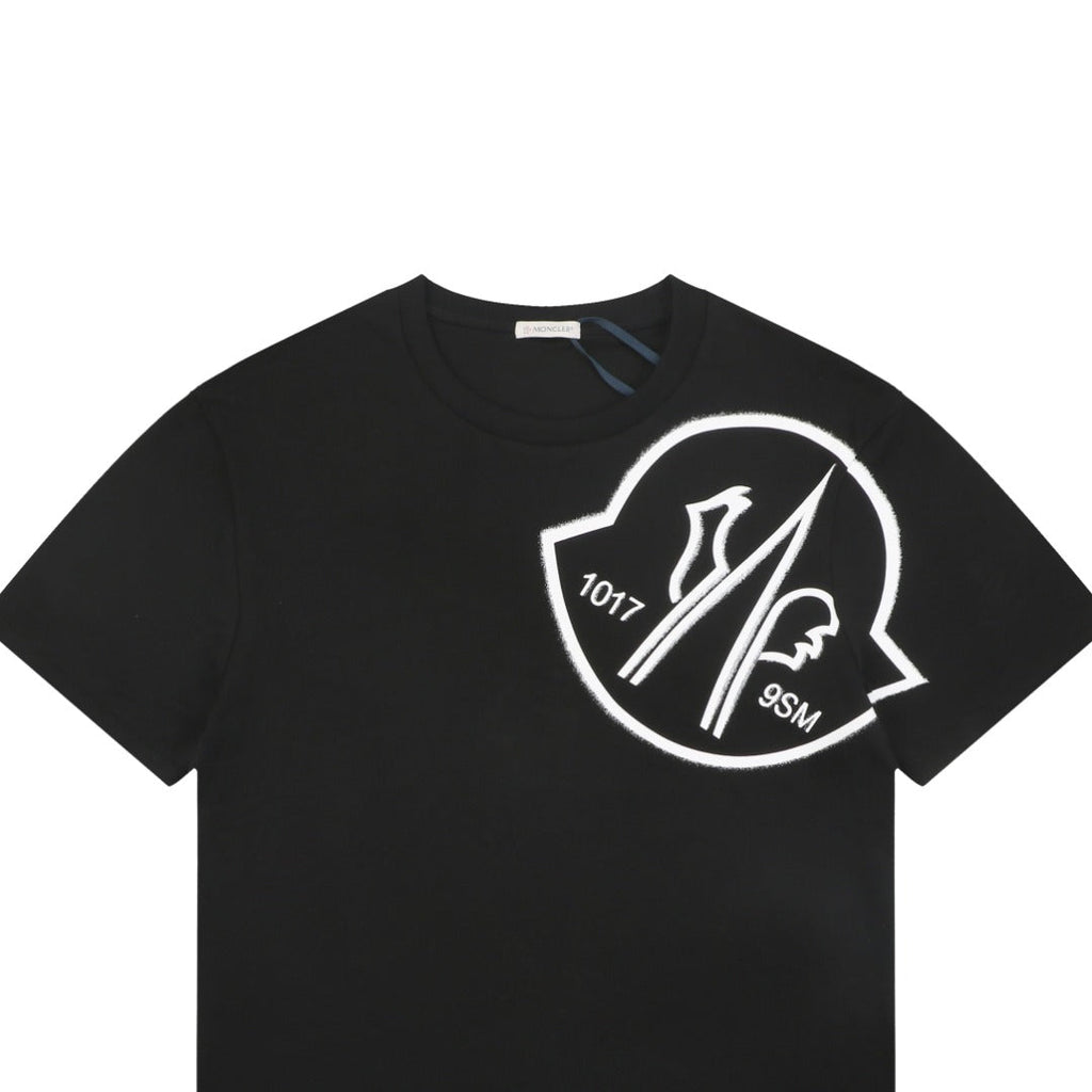 Moncler × 1017 ALYX 9SM Shield Trident Logo Print Short Sleeve Tee — Black