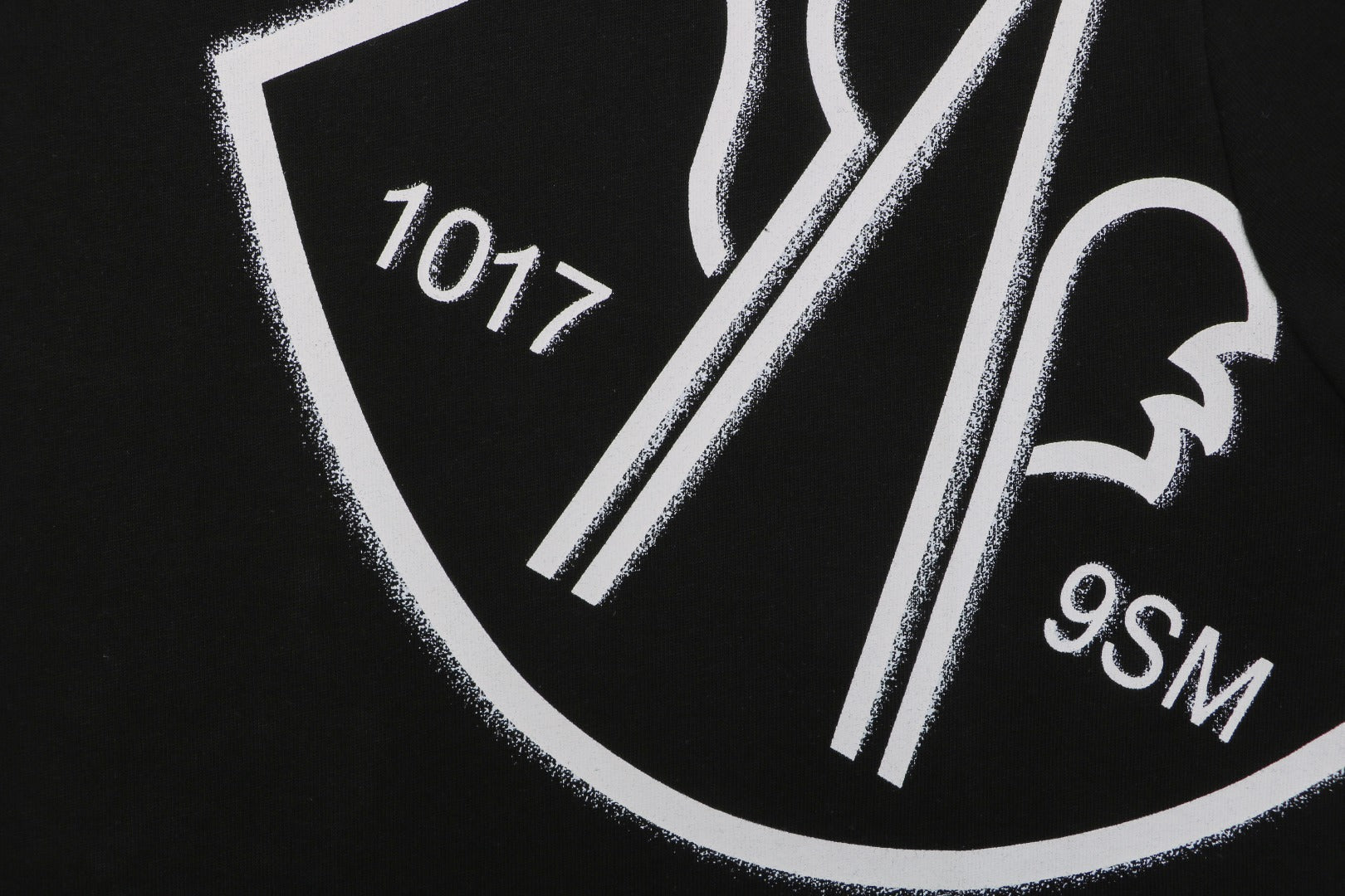 Moncler × 1017 ALYX 9SM Shield Trident Logo Print Short Sleeve Tee — Black