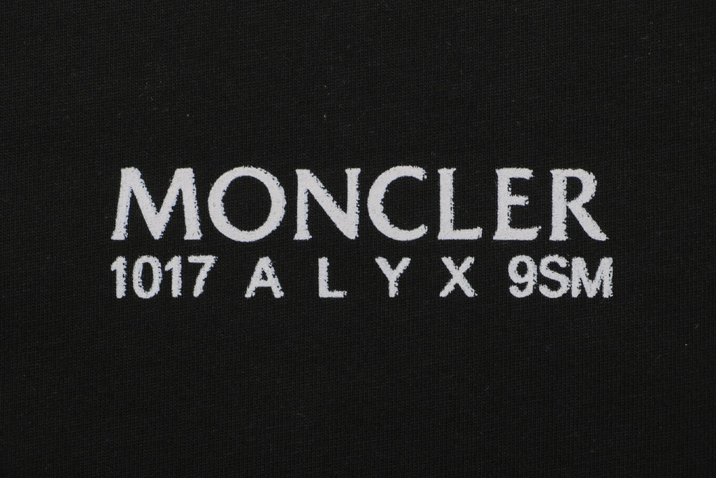 Moncler × 1017 ALYX 9SM Shield Trident Logo Print Short Sleeve Tee — Black