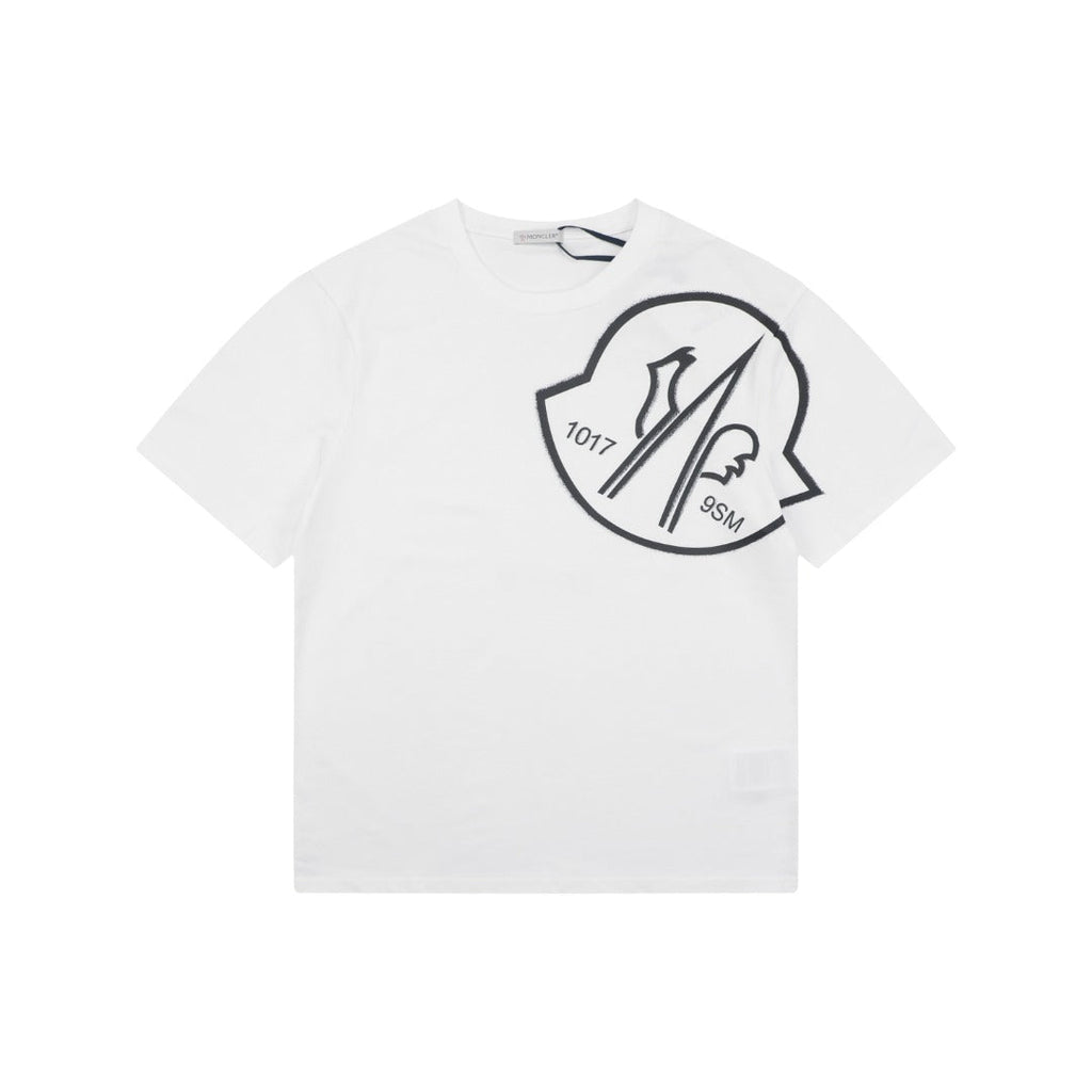 Moncler × 1017 ALYX 9SM Shield Trident Logo Print Short Sleeve Tee — White