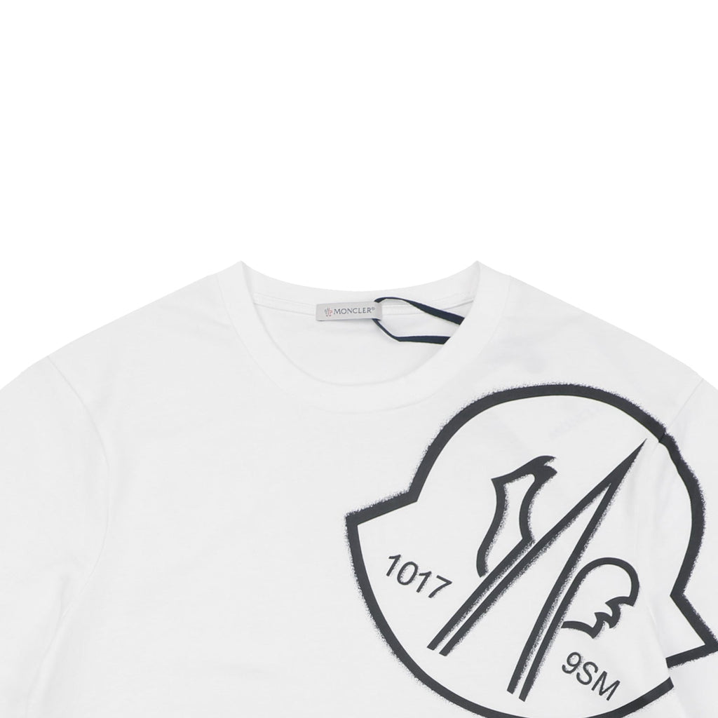 Moncler × 1017 ALYX 9SM Shield Trident Logo Print Short Sleeve Tee — White