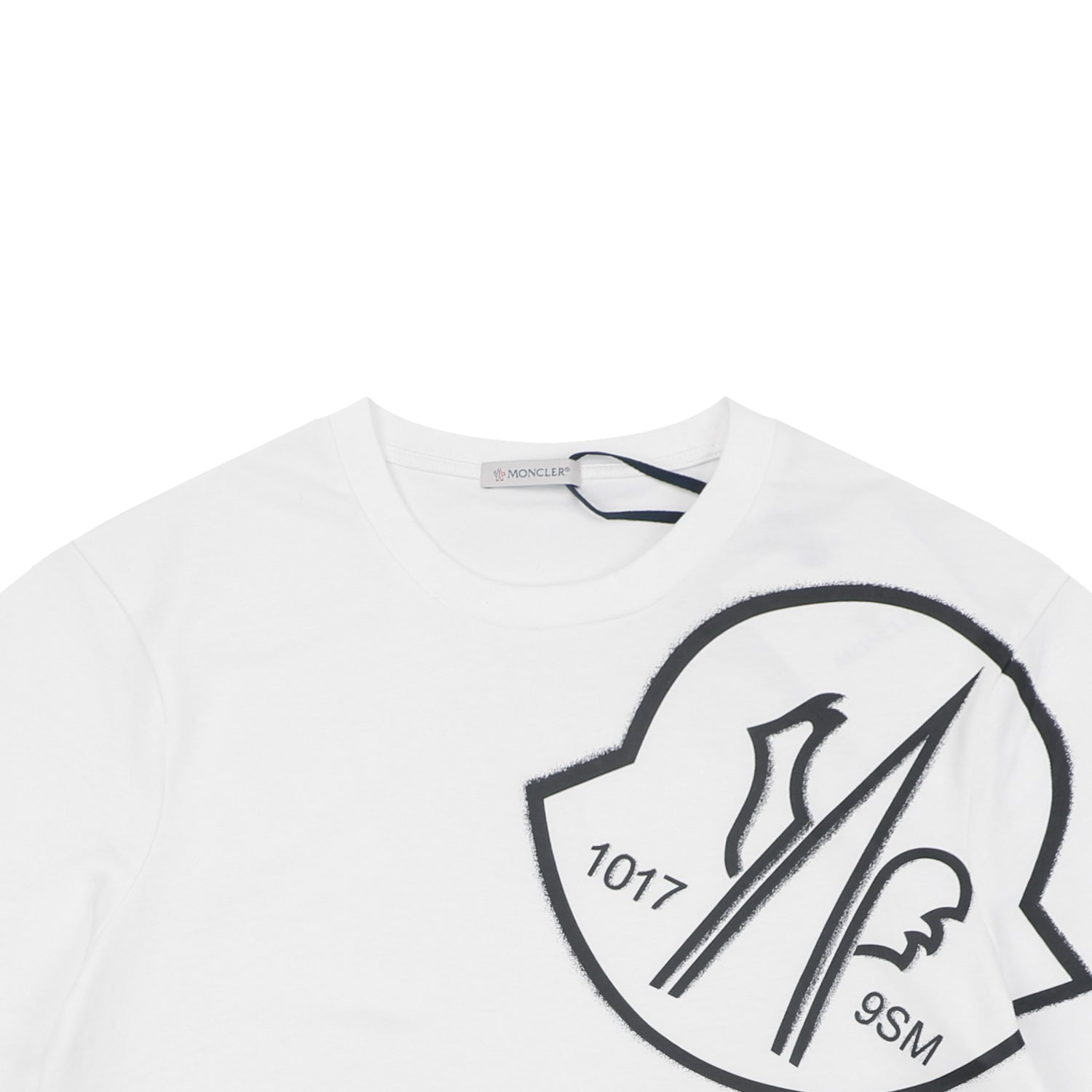 Moncler × 1017 ALYX 9SM Shield Trident Logo Print Short Sleeve Tee — White