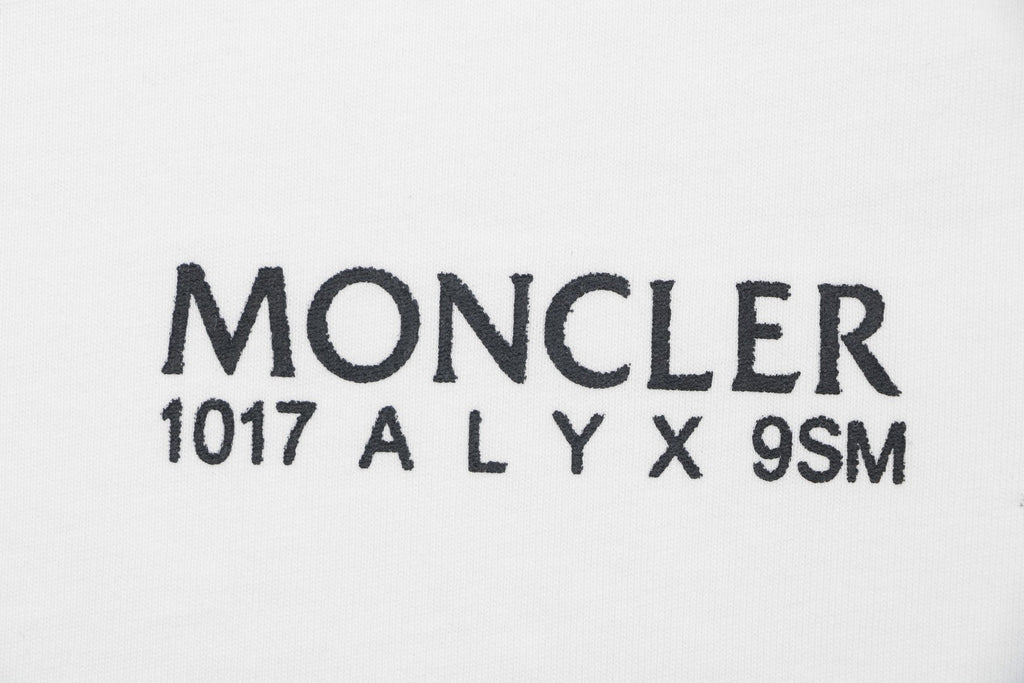 Moncler × 1017 ALYX 9SM Shield Trident Logo Print Short Sleeve Tee — White