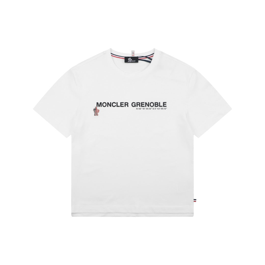Moncler Grenoble Coordinate Letter Print Short Sleeve Tee — White