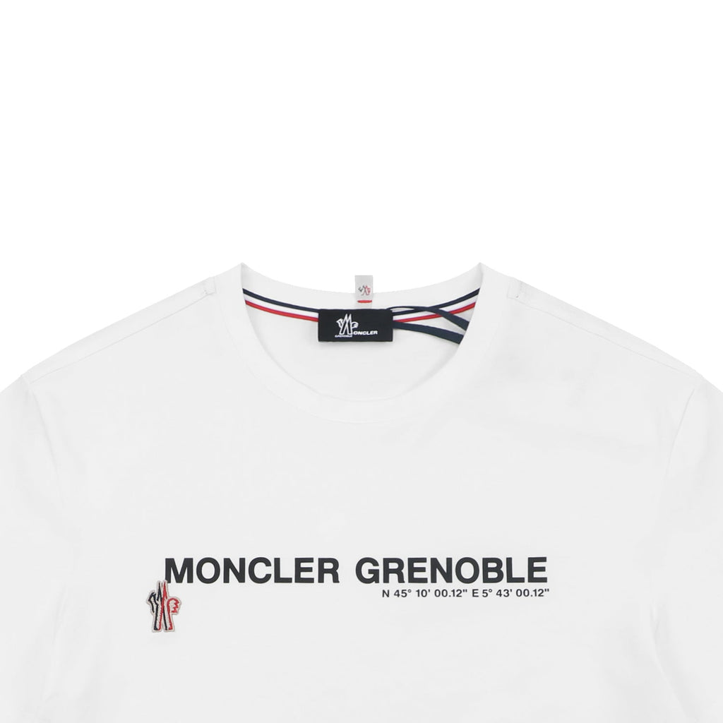 Moncler Grenoble Coordinate Letter Print Short Sleeve Tee — White