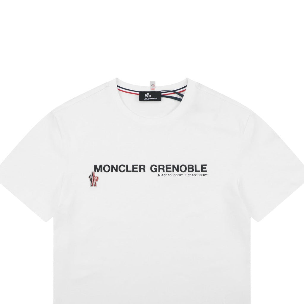 Moncler Grenoble Coordinate Letter Print Short Sleeve Tee — White
