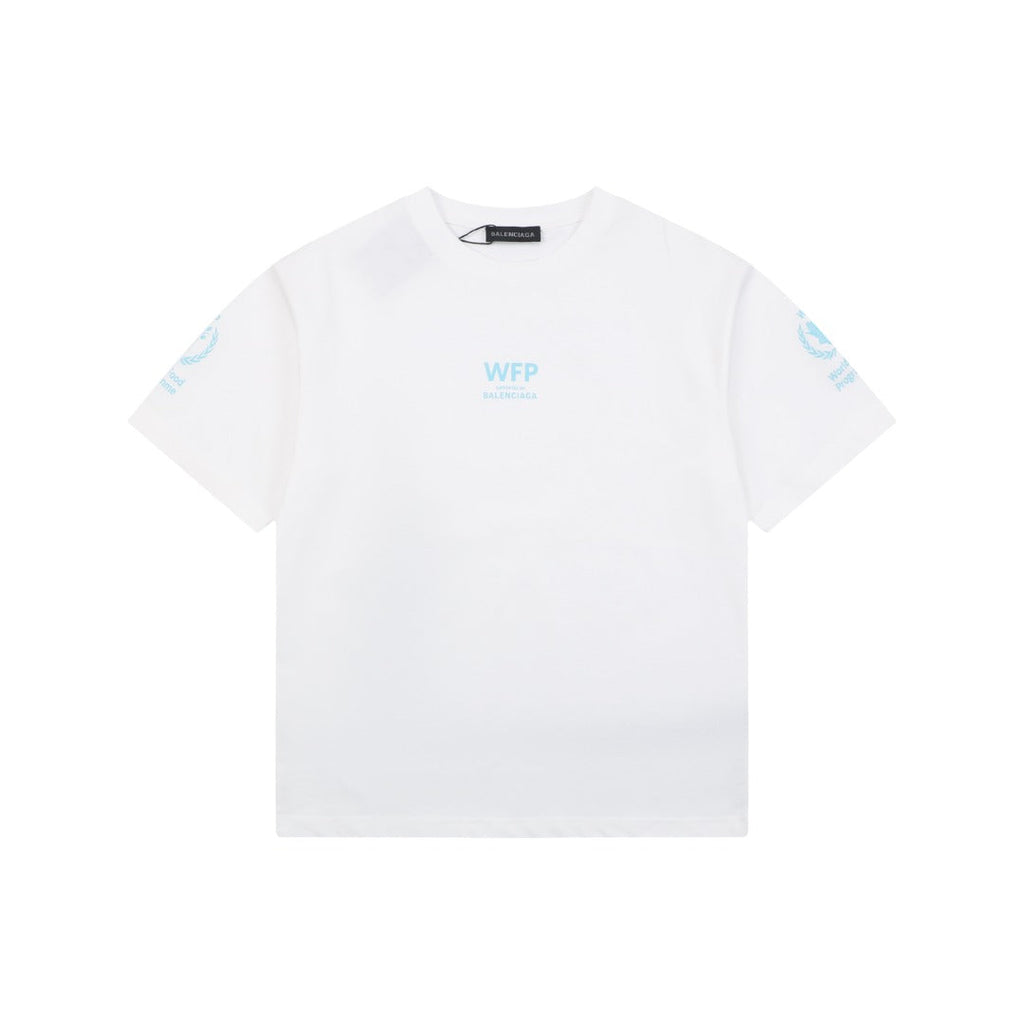 Balenciaga WFP World Food Programme Letter Print Short Sleeve Tee — White