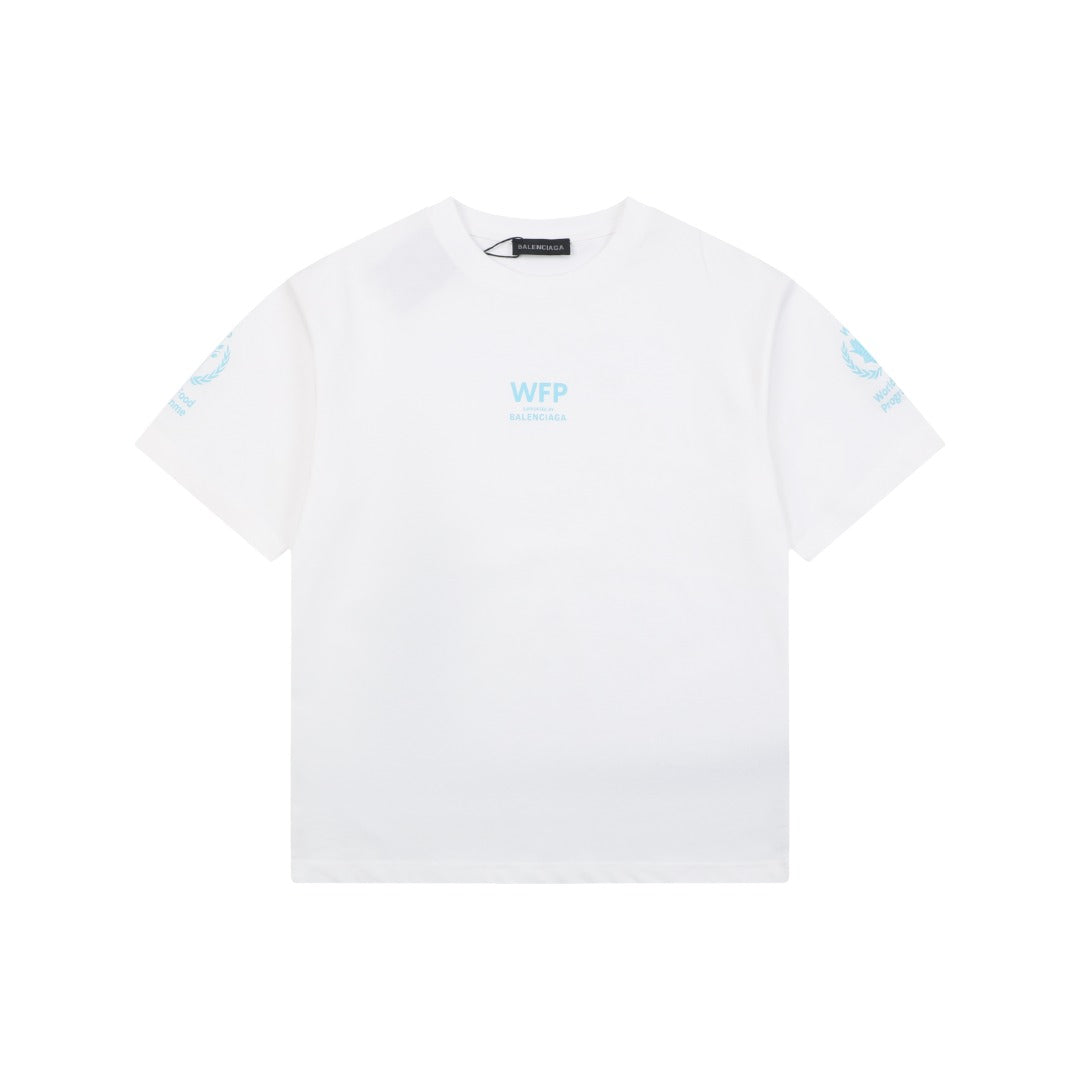 Balenciaga WFP World Food Programme Letter Print Short Sleeve Tee — White