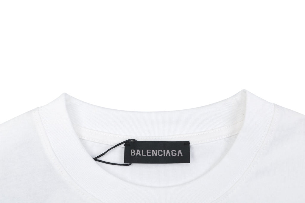 Balenciaga WFP World Food Programme Letter Print Short Sleeve Tee — White
