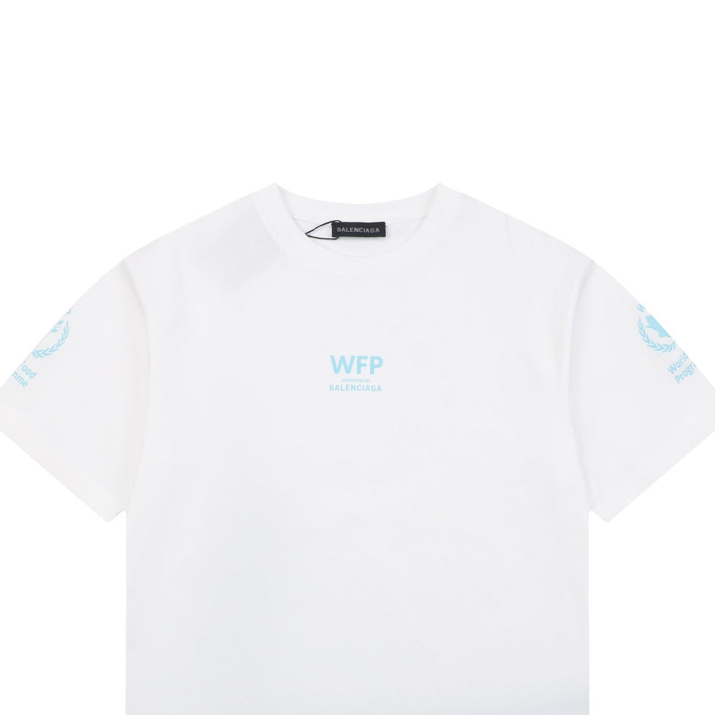 Balenciaga WFP World Food Programme Letter Print Short Sleeve Tee — White