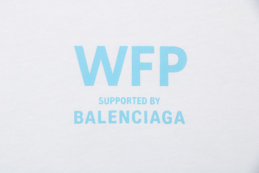 Balenciaga WFP World Food Programme Letter Print Short Sleeve Tee — White