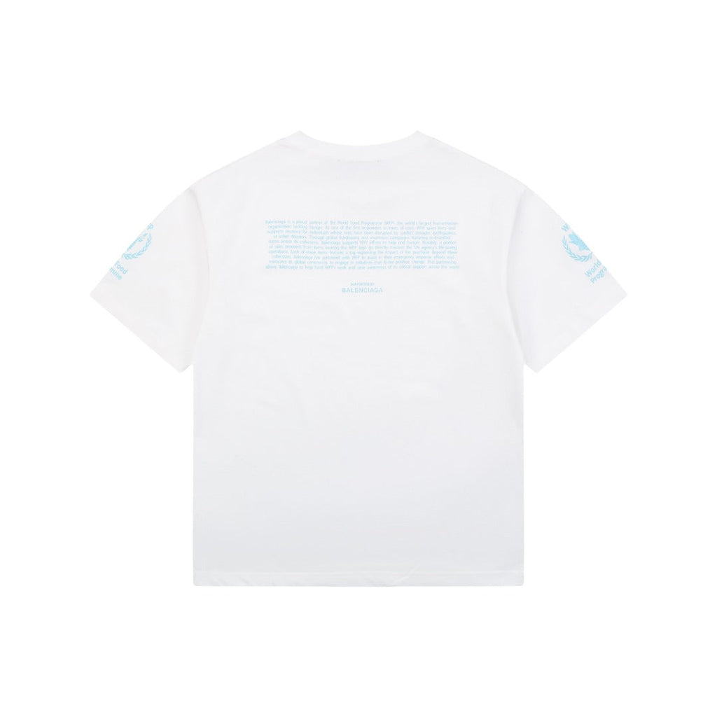 Balenciaga WFP World Food Programme Letter Print Short Sleeve Tee — White