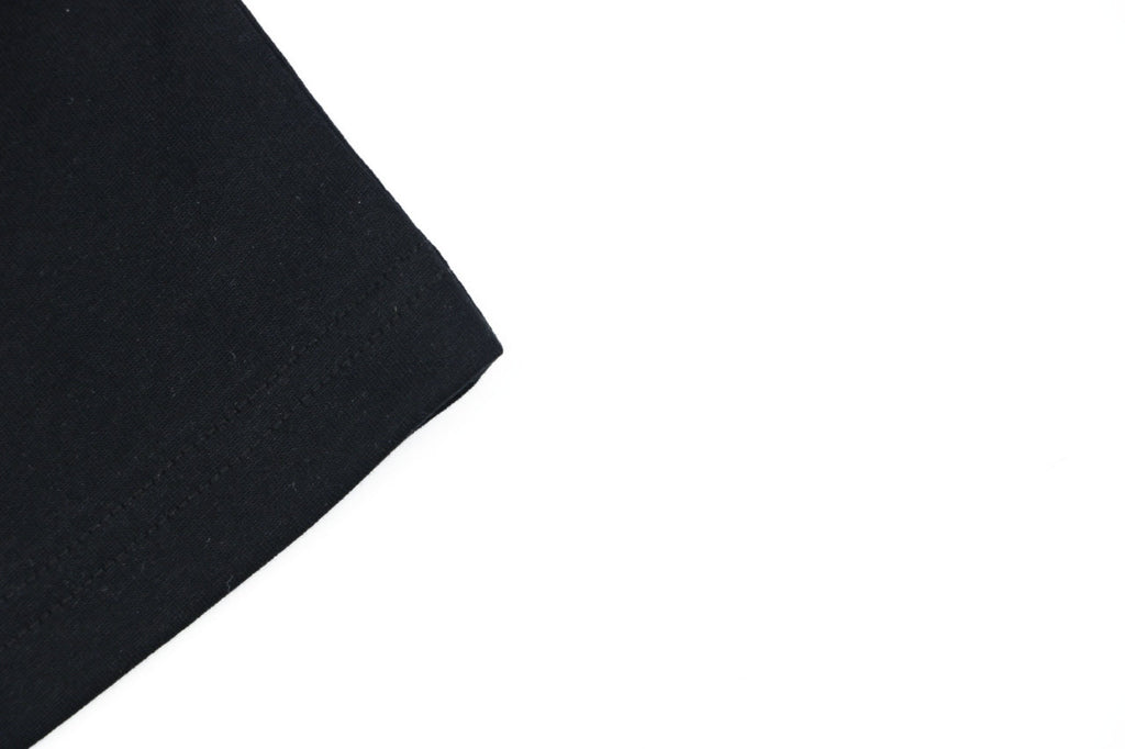 Prada Vertical Letter Triangle Logo Short Sleeve Tee — Black