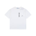 Prada Vertical Letter Triangle Logo Short Sleeve Tee — White
