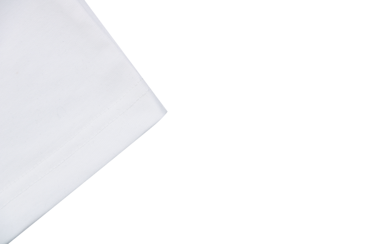 Prada Vertical Letter Triangle Logo Short Sleeve Tee — White