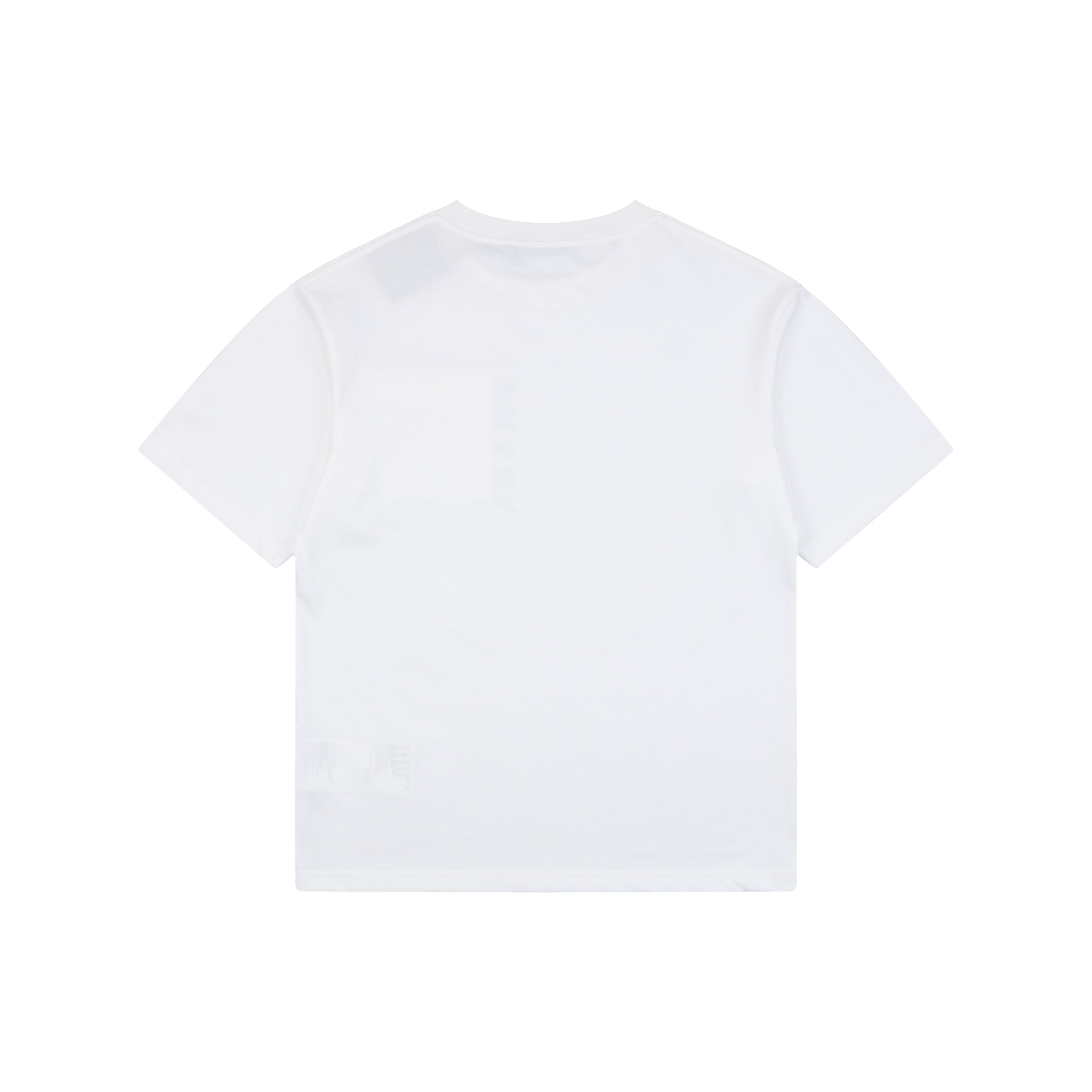 Prada Vertical Letter Triangle Logo Short Sleeve Tee — White