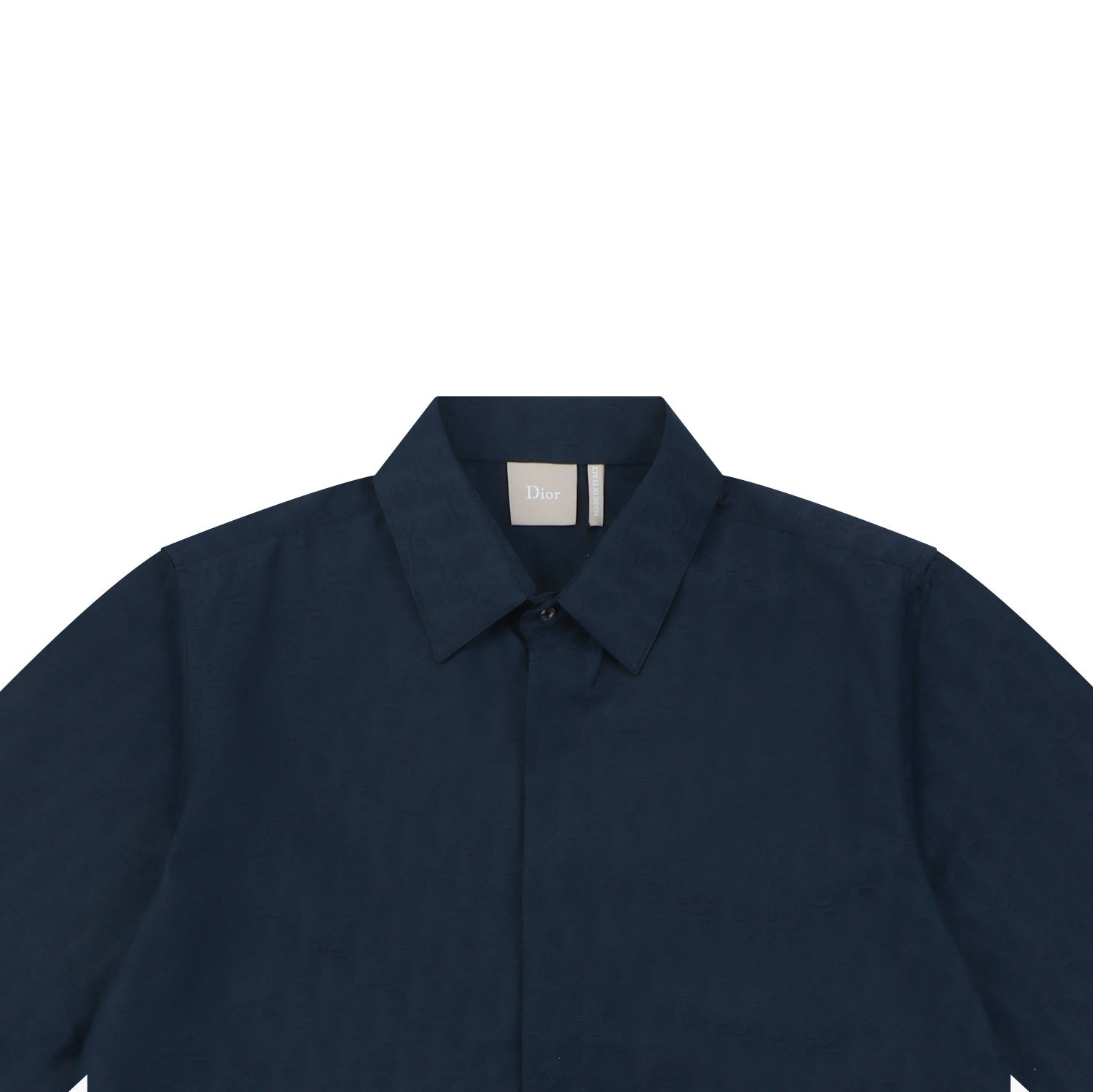 Dior All-Over Dior Oblique Jacquard Short Sleeve Woven Shirt — Navy