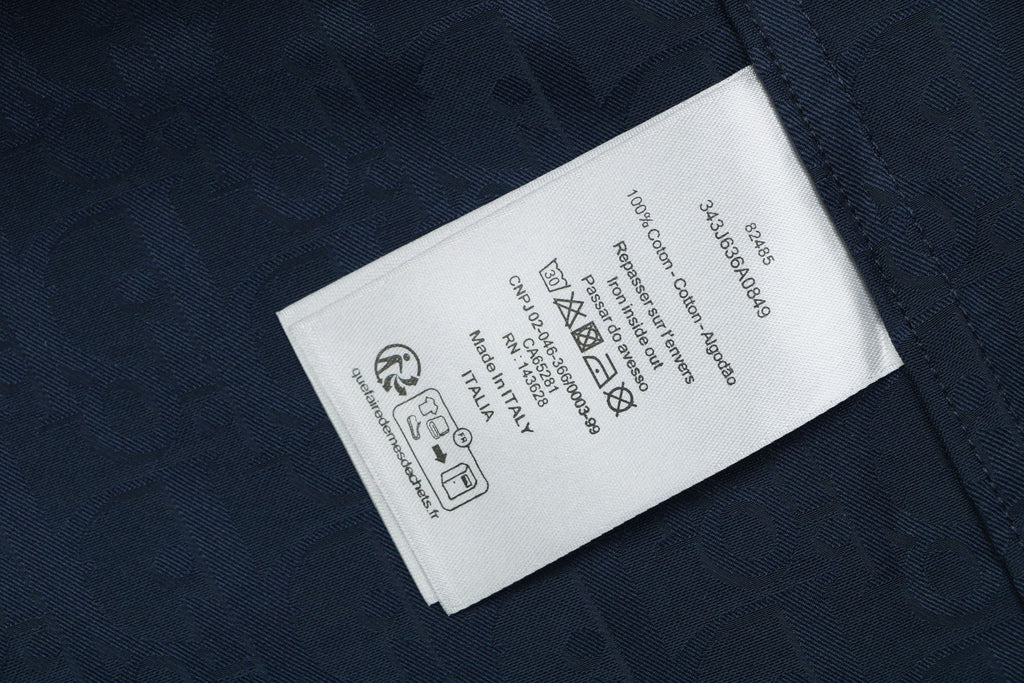 Dior All-Over Dior Oblique Jacquard Short Sleeve Woven Shirt — Navy
