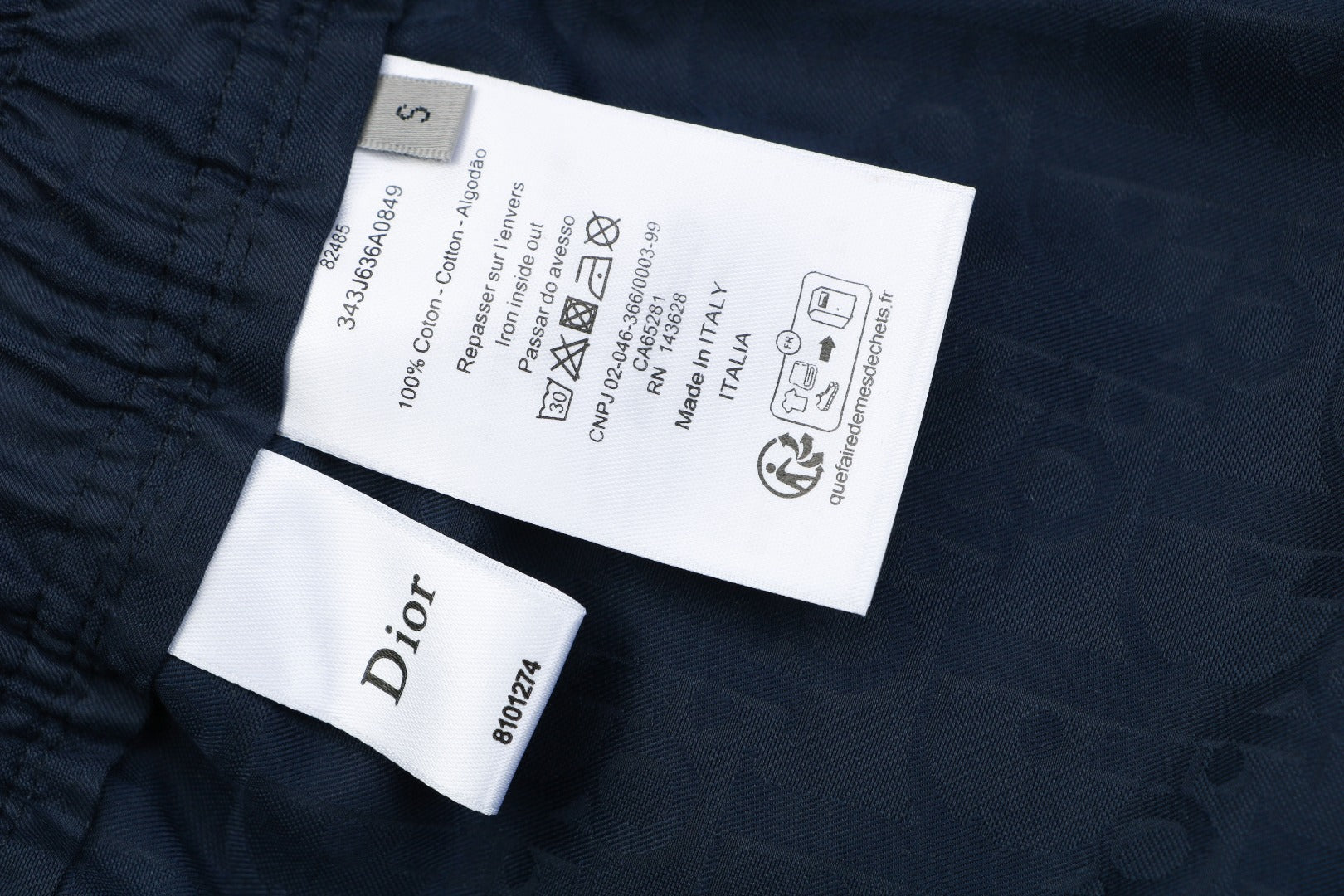 Dior All-Over Dior Oblique Jacquard Woven Shorts — Navy