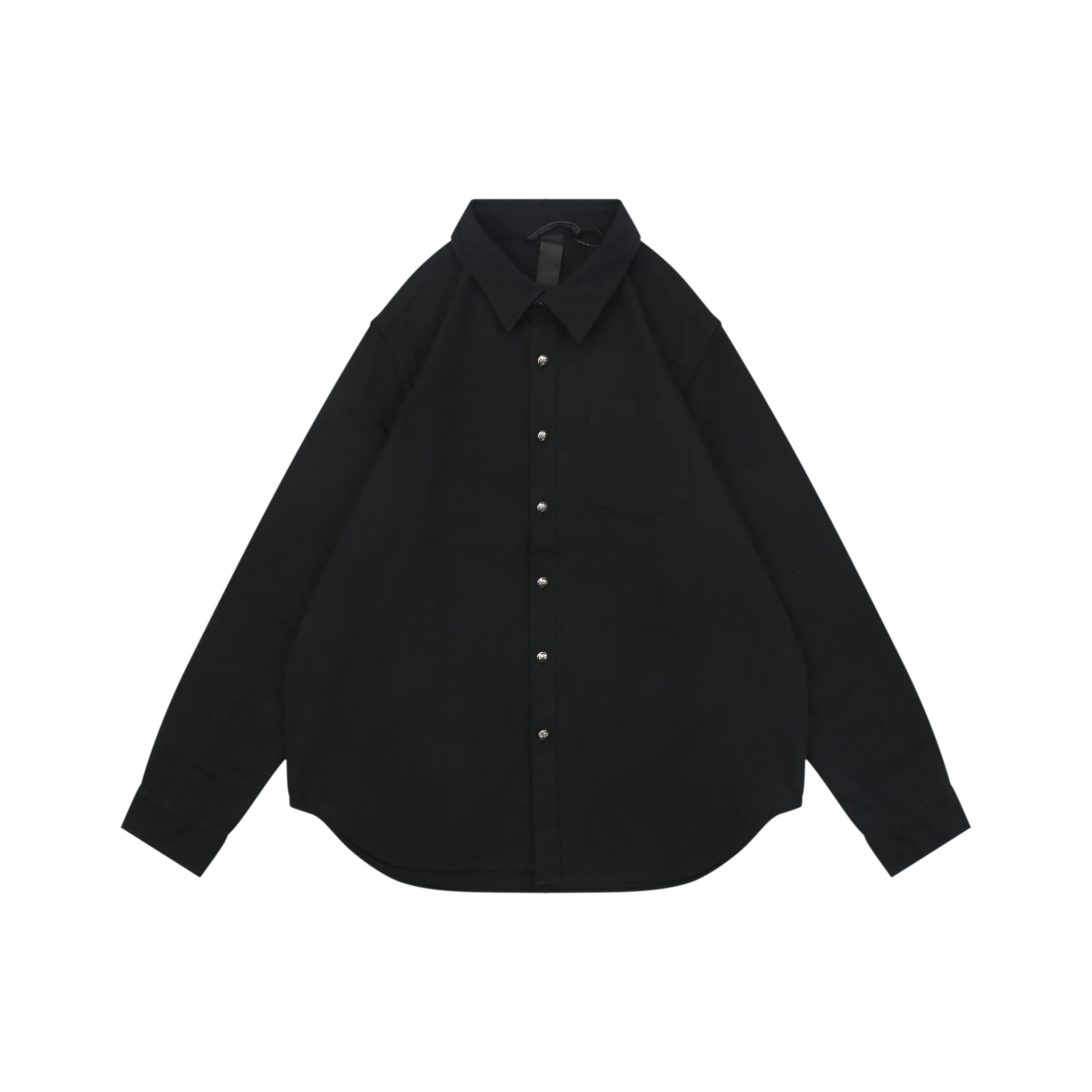 Chrome Hearts Cuff Cross Leather Patch Long Sleeve Shirt — Black