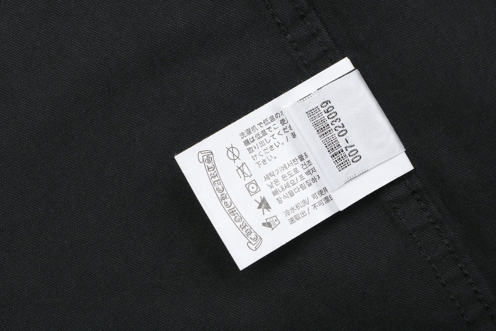 Chrome Hearts Cuff Cross Leather Patch Long Sleeve Shirt — Black