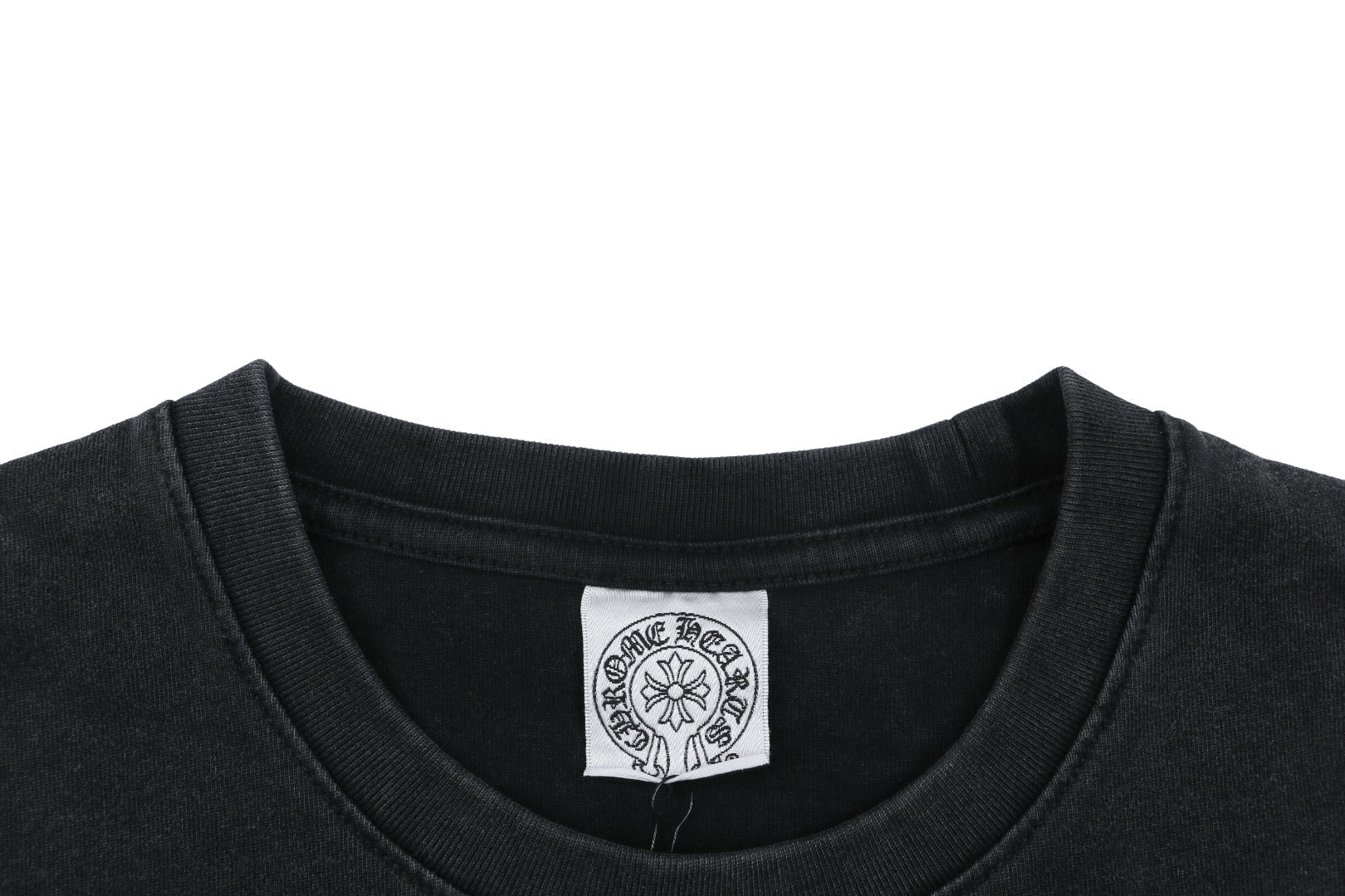 Chrome Hearts Shadow Cross Fleur Print Washed Long Sleeve Tee — Black