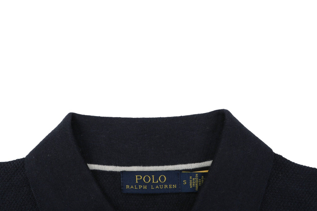 Ralph Lauren Pony Logo Crew Neck Knit Short Sleeve Top — Navy