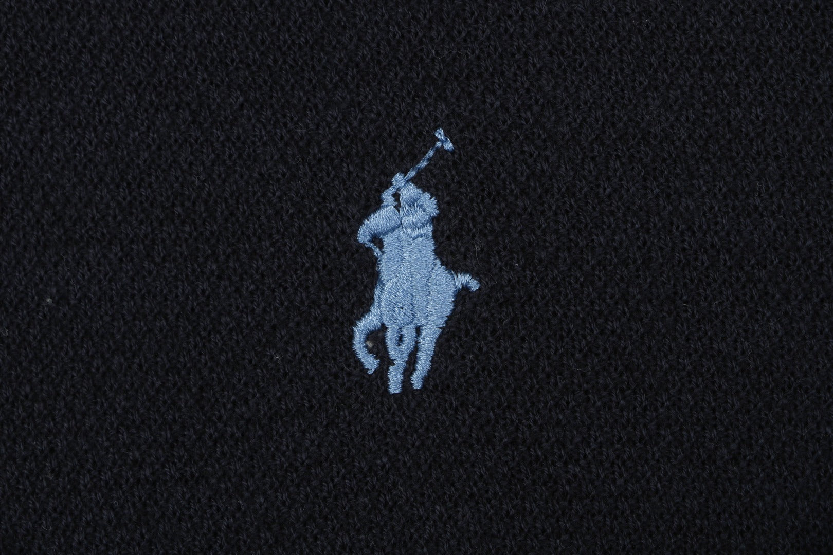 Ralph Lauren Pony Logo Crew Neck Knit Short Sleeve Top — Navy