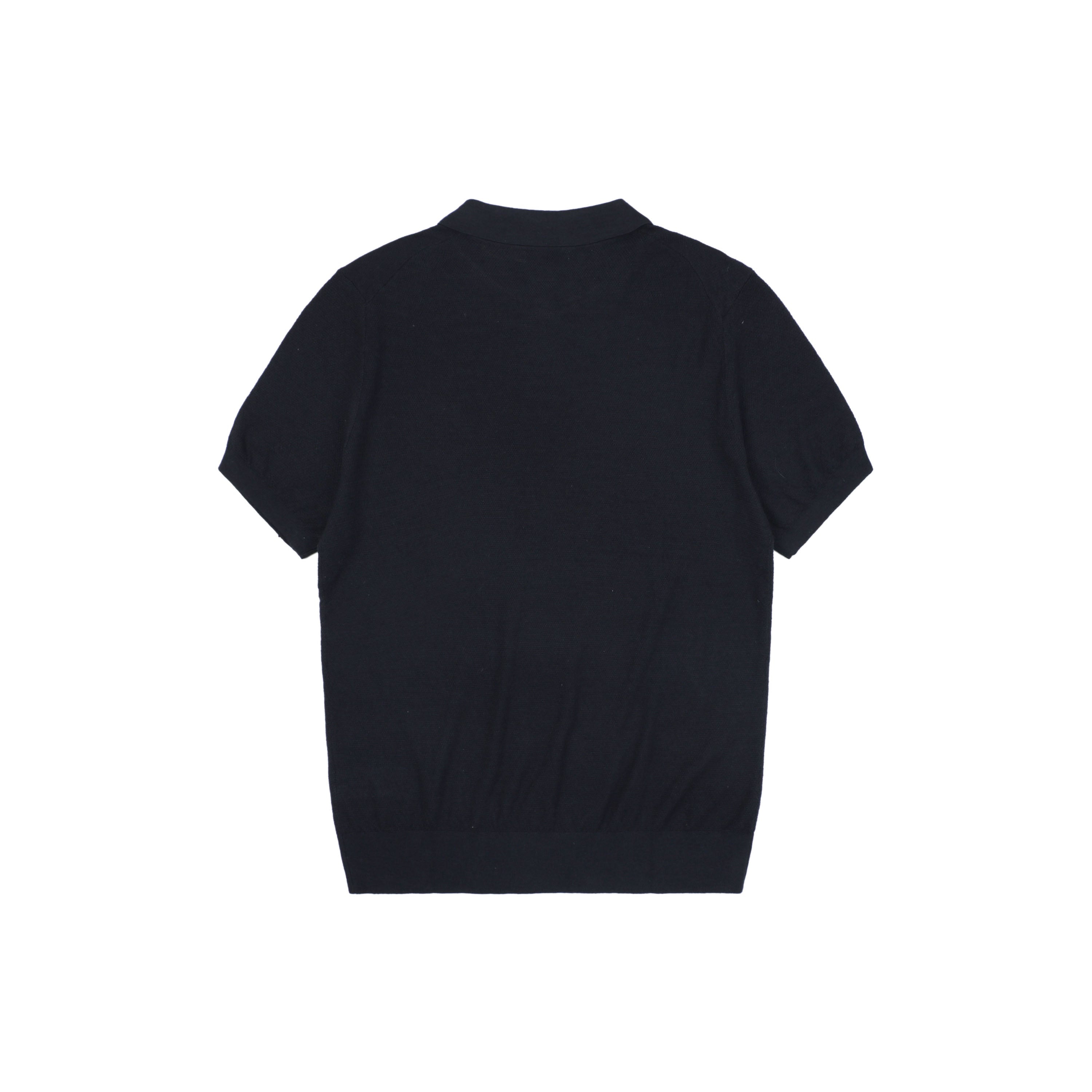 Ralph Lauren Pony Logo Crew Neck Knit Short Sleeve Top — Navy