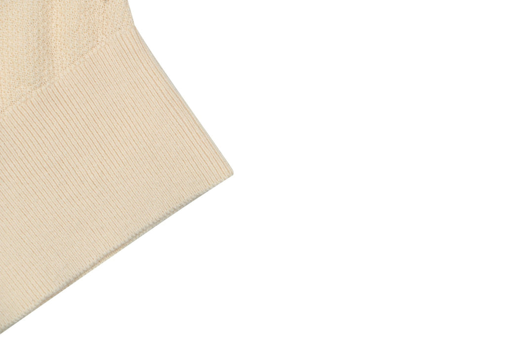 Ralph Lauren Pony Logo Concealed Snap Knit Polo Short Sleeve — Cream