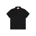 AMI Paris Ami de Coeur Contrast Collar Polo Short Sleeve — Black