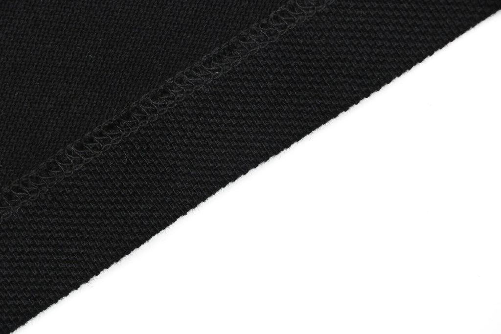 AMI Paris Ami de Coeur Contrast Collar Polo Short Sleeve — Black