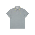 AMI Paris Ami de Coeur Contrast Collar Polo Short Sleeve — Grey