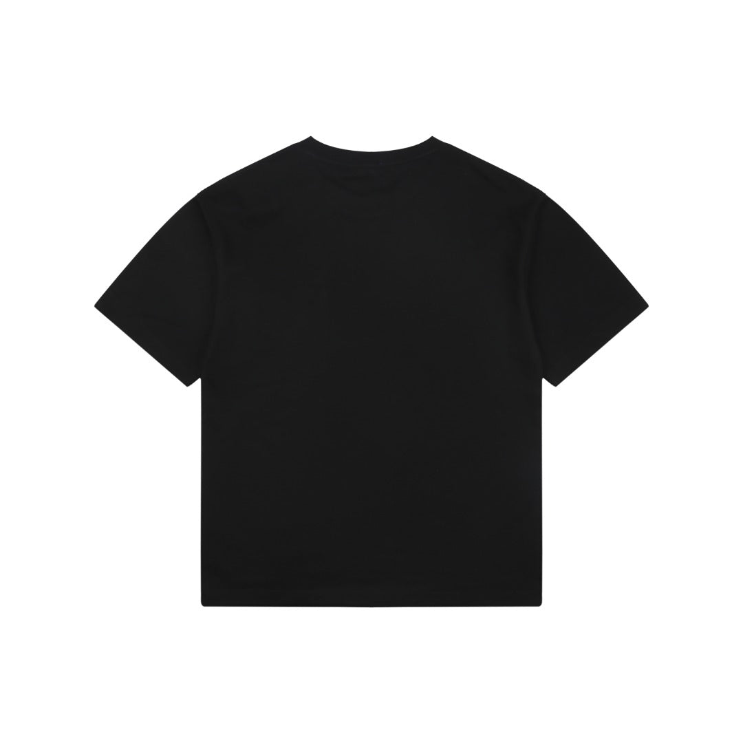 Burberry Vintage Check Pocket Blue Equestrian Knight Short Sleeve Tee — Black