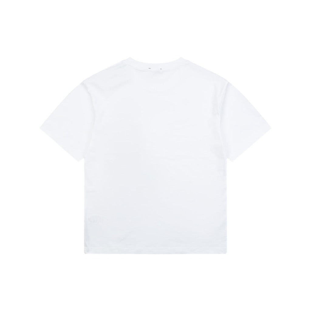 Burberry Vintage Check Pocket Blue Equestrian Knight Short Sleeve Tee — White